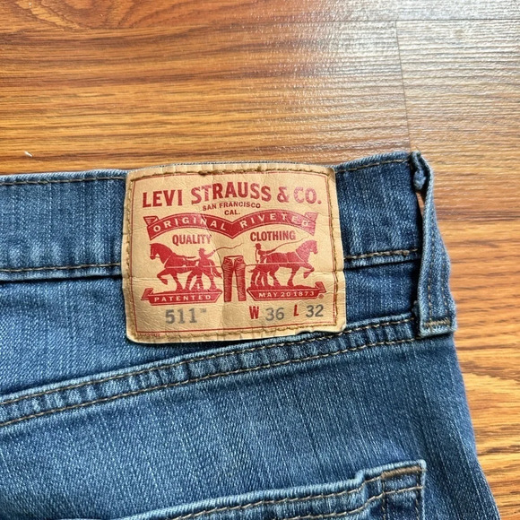 Levi Strauss 511 Men’s Slim Fit Flex Stretch Med Wash Denim Jeans Size 36X32 - Picture 3 of 8